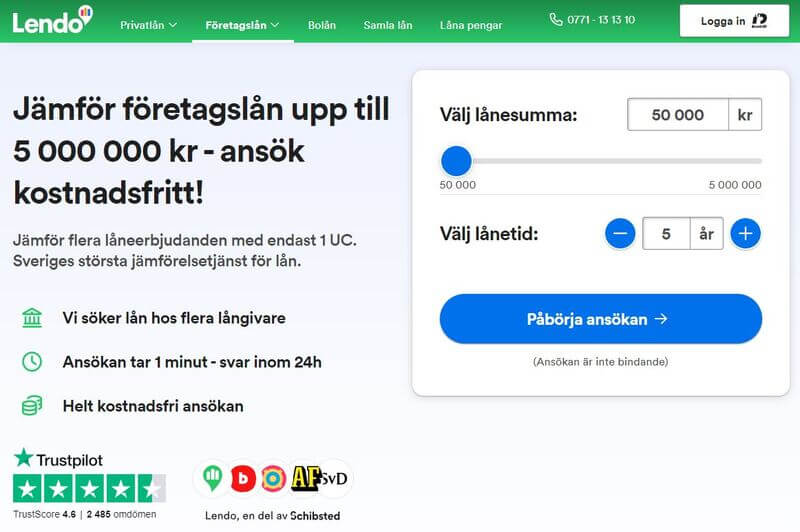 Lendos webbplats