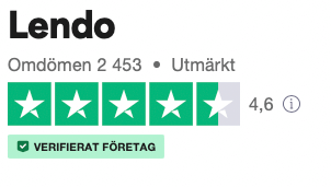 Lendo betyg hos Trustpilot